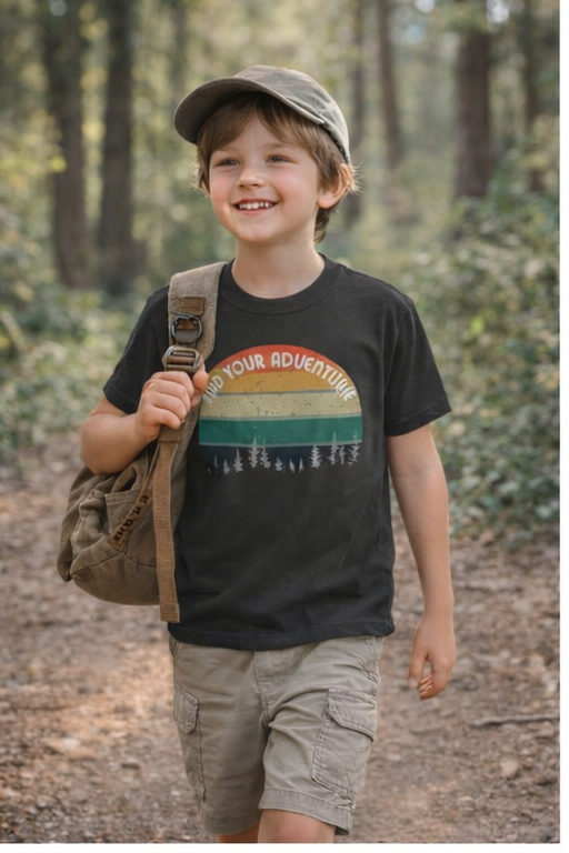 🌲✨Kids “Find Your Adventure” Forest Tee – Retro Outdoor Shirt for Little Explorers ✨🌲
