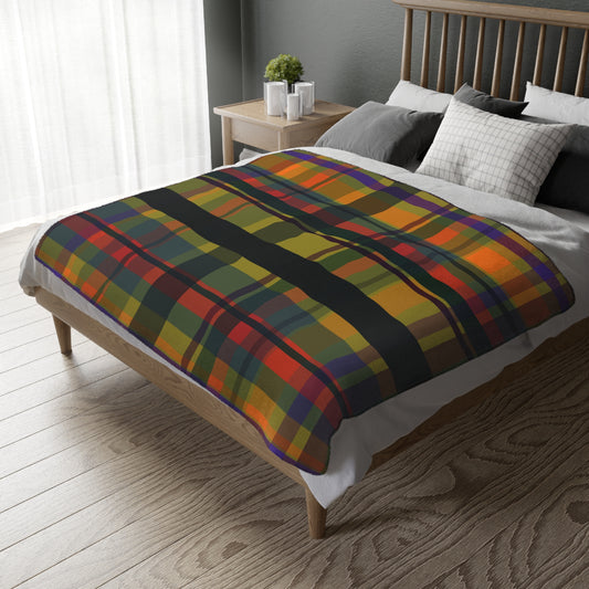 ✨ Plaid Velveteen Microfiber Blanket — Warm Autumn Tartan Throw ✨