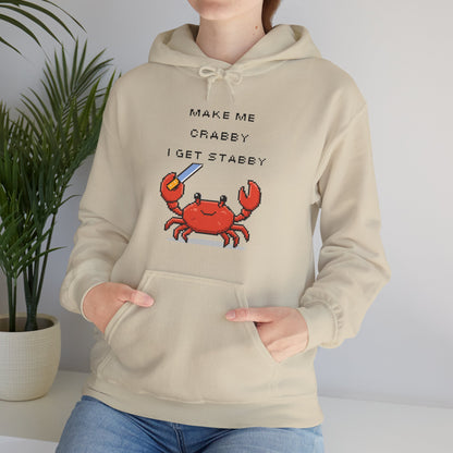 🦀 Make Me Crabby I Get Stabby Hoodie – Cute Crab Sweatshirt | Funny Cozy Hoodie 🦀