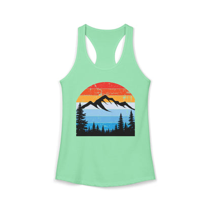 Women's Ideal Racerback Tank/Moiuntain Sunset