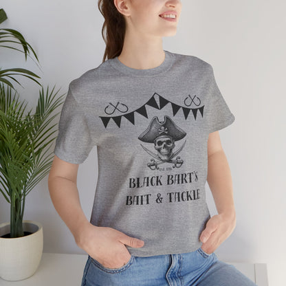 🏴‍☠️ Black Bart’s Bait & Tackle Tee – Vintage Pirate Fishing Shirt | Skull Graphic Angler Tee 🏴‍☠️