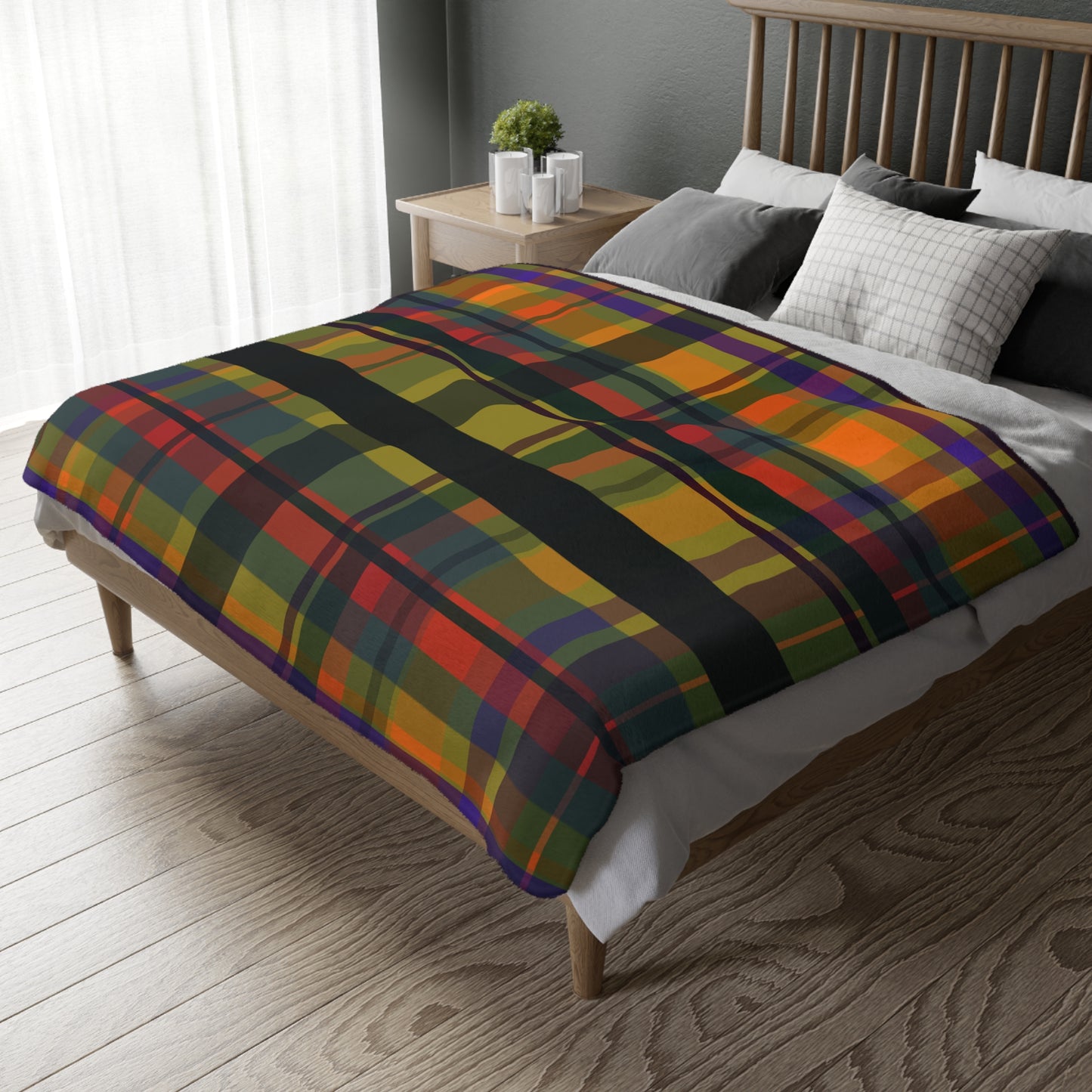 ✨ Plaid Velveteen Microfiber Blanket — Warm Autumn Tartan Throw ✨