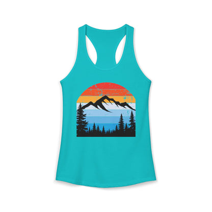 Women's Ideal Racerback Tank/Moiuntain Sunset