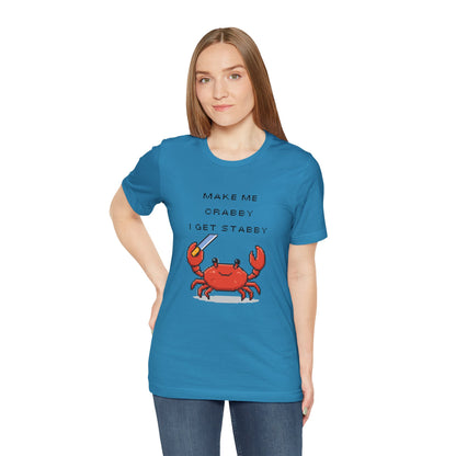 Make Me Crabby I Get Stabby crab graphic T-Shirt | Cute Pixel Crab tee