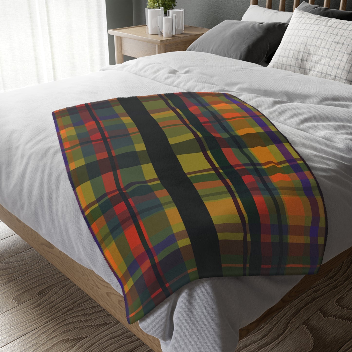 ✨ Plaid Velveteen Microfiber Blanket — Warm Autumn Tartan Throw ✨