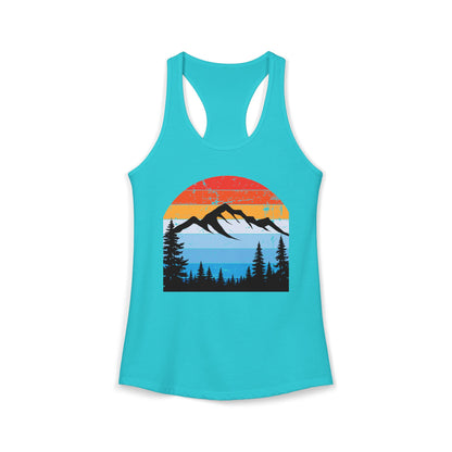 Women's Ideal Racerback Tank/Moiuntain Sunset