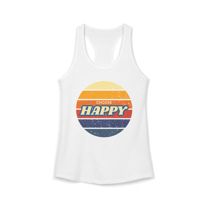Women's Ideal Racerback Tank/Choose Happy