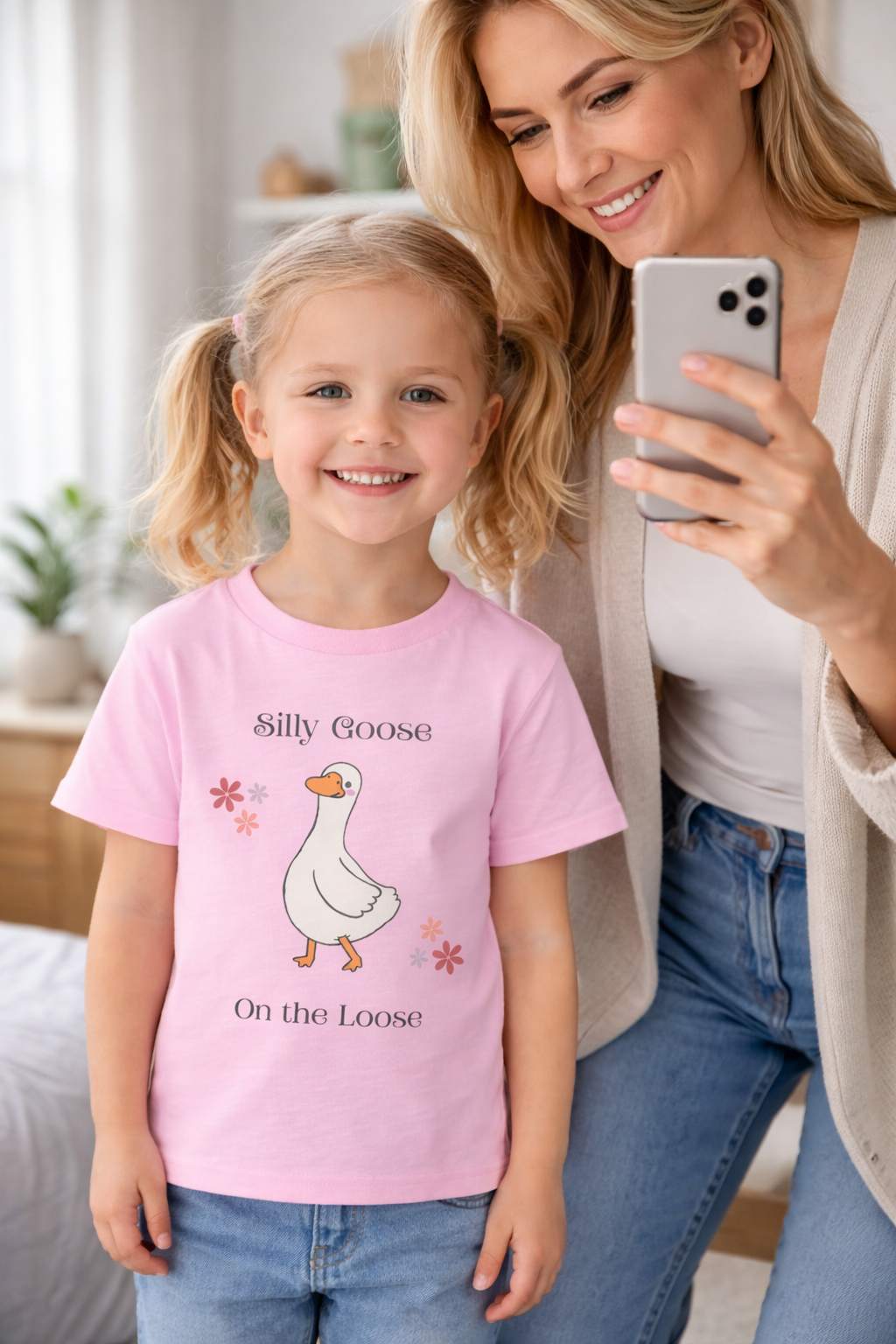 Silly Goose On the Loose-Kid'sTee/Cute Matching Mom and Me Shirt