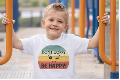 Kid's Retro Smiley Tee-"Don't Worry Be Happy"