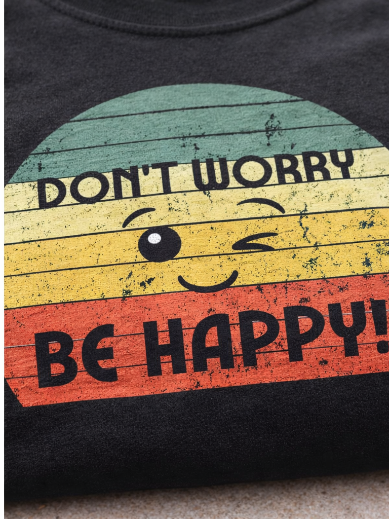 Kid's Retro Smiley Tee-"Don't Worry Be Happy"