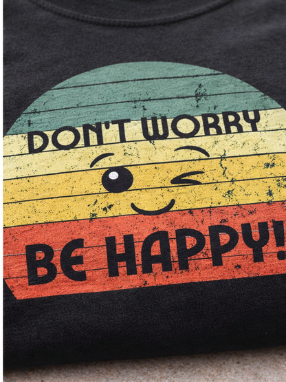 Kid's Retro Smiley Tee-"Don't Worry Be Happy"