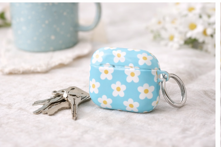 Daisy Blue AirPods Case — Cute Floral Cover for Everyday Carry