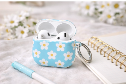 Daisy Blue AirPods Case — Cute Floral Cover for Everyday Carry