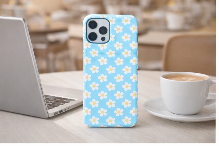 🌼Daisy Blue iPhone Case – Cute Floral MagSafe Protective Cover 🌼