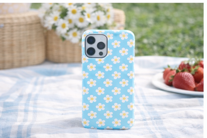 🌼Daisy Blue iPhone Case – Cute Floral MagSafe Protective Cover 🌼
