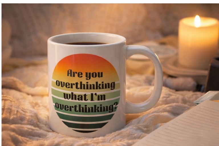 Are You Overthinking What I'm Overthinking? Retro Sunset Mug | 20oz Cozy Coffee Cup☀️
