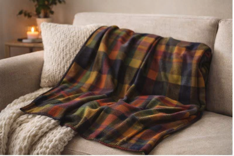 ✨ Plaid Velveteen Microfiber Blanket — Warm Autumn Tartan Throw ✨