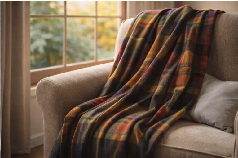 ✨ Plaid Velveteen Microfiber Blanket — Warm Autumn Tartan Throw ✨