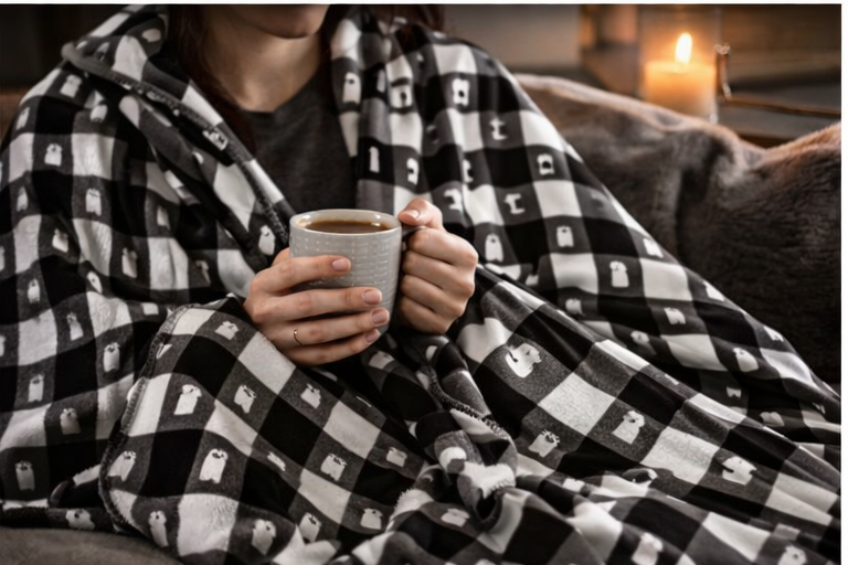 👻 Ghost Buffalo Plaid Fleece Sherpa Blanket — Cozy Ghost Plaid 👻