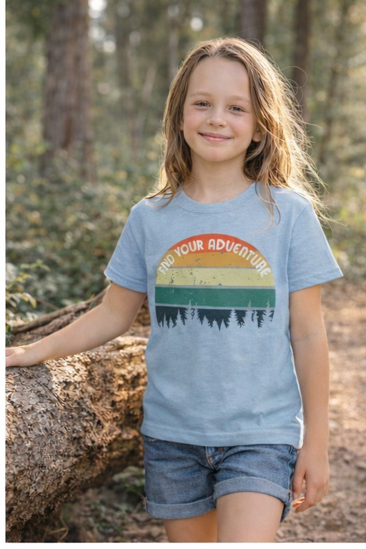🌲✨Kids “Find Your Adventure” Forest Tee – Retro Outdoor Shirt for Little Explorers ✨🌲