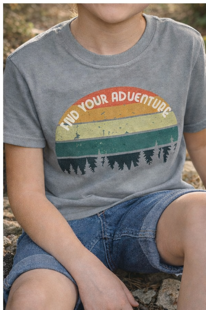 🌲✨Kids “Find Your Adventure” Forest Tee – Retro Outdoor Shirt for Little Explorers ✨🌲