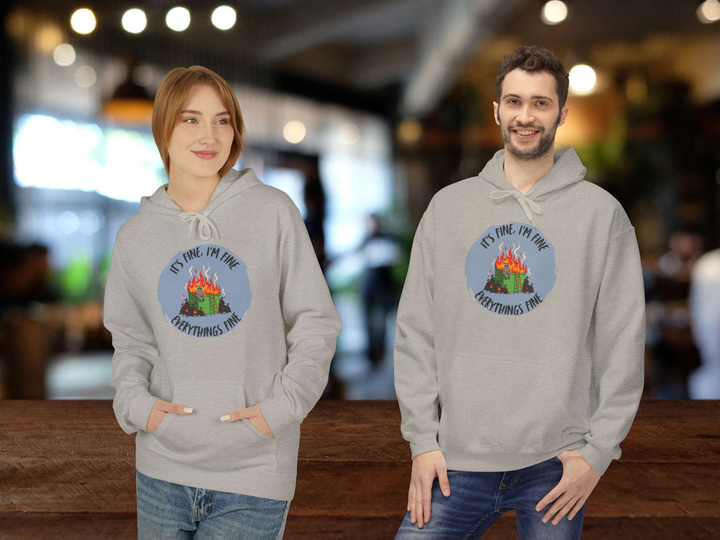 🔥 It’s Fine I’m Fine Dumpster Fire Hoodie – Cozy Chaos Sweatshirt 🔥