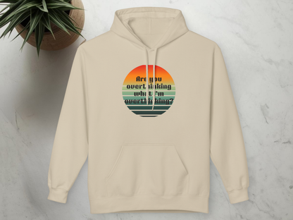 🧠 Are You Overthinking Hoodie – Retro Sunset Graphic, Cozy Anxiety Humor Sweatshirt 🧠