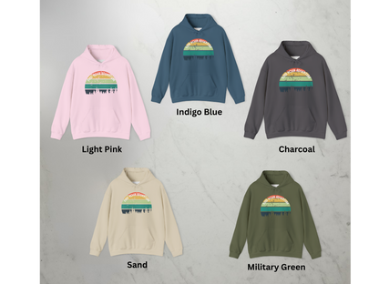 🌲 Find Your Adventure Hoodie | Retro Sunset Forest Silhouette 🌲