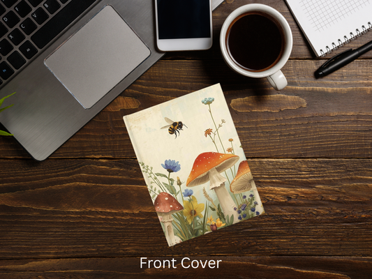 🐝🍄🌿 Cottagecore Mushroom Journal | Botanical Bee Floral Notebook 🌿🍄🐝
