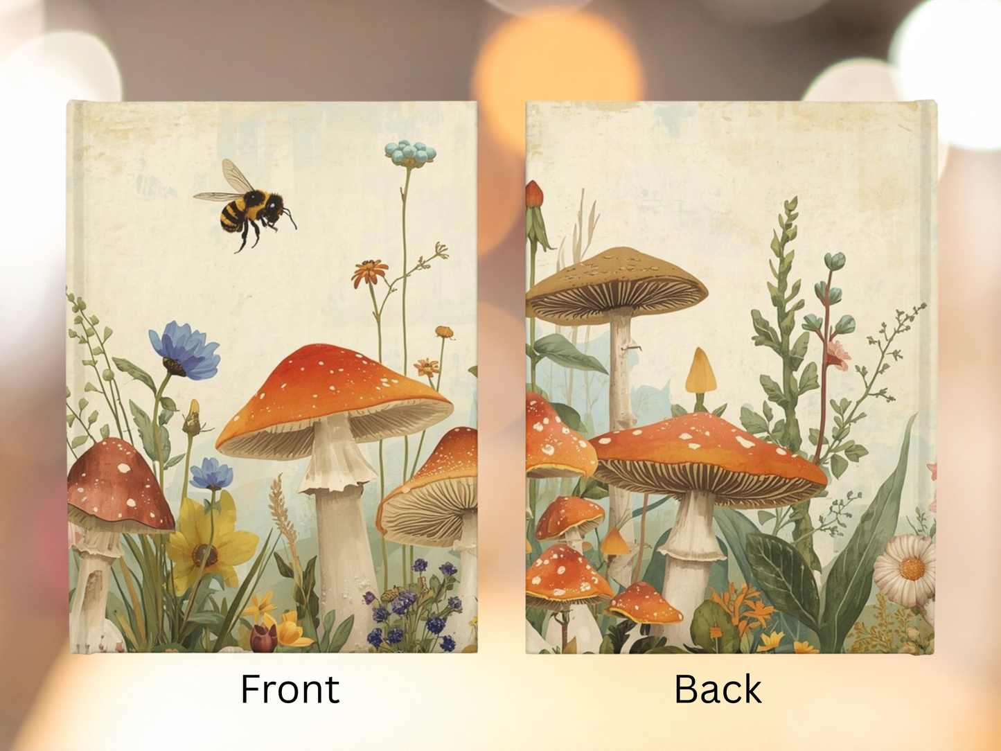 🐝🍄🌿 Cottagecore Mushroom Journal | Botanical Bee Floral Notebook 🌿🍄🐝