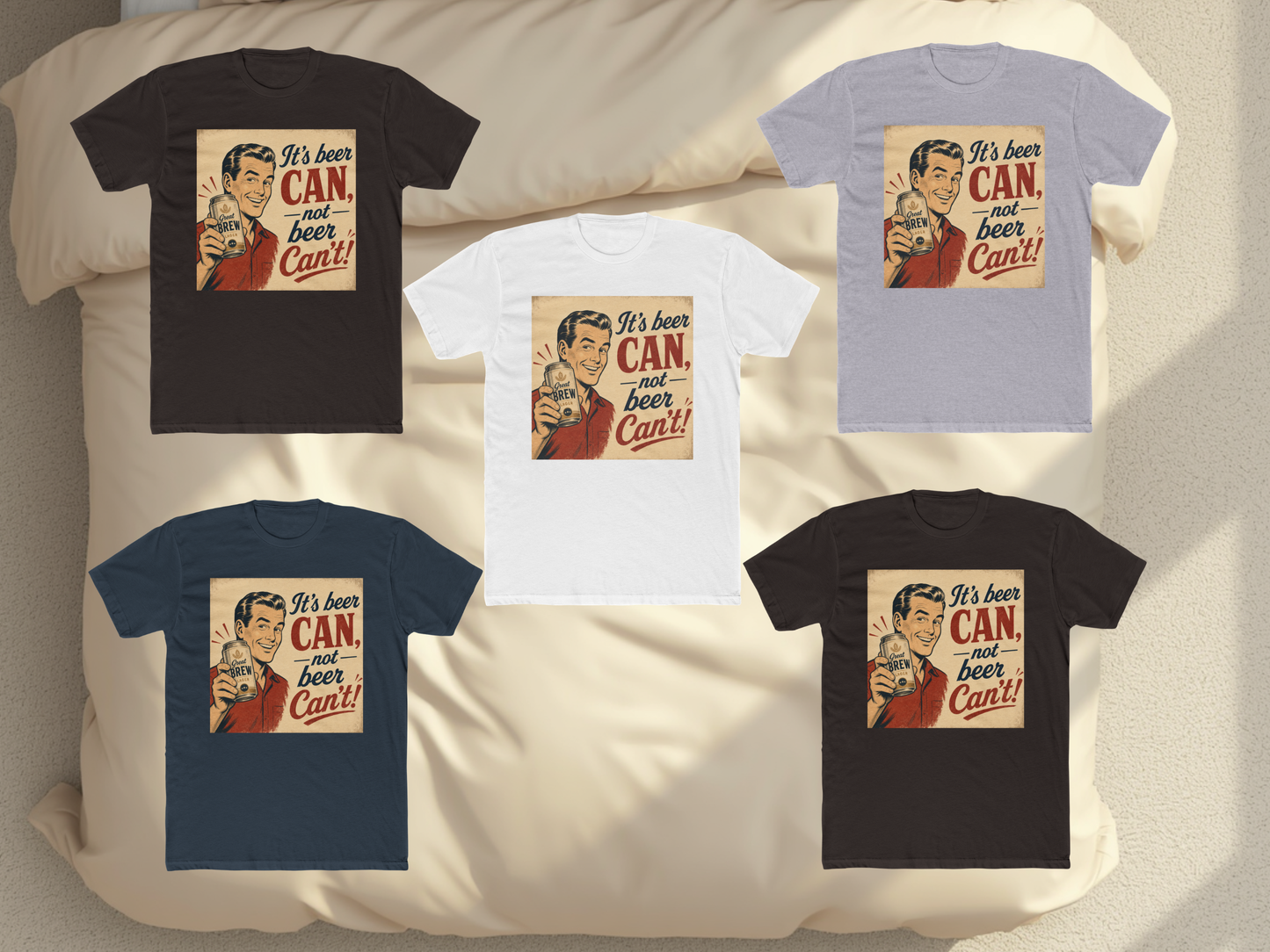 🍺It's Beer CAN, Not Beer Can't Vintage Graphic Tee🍺