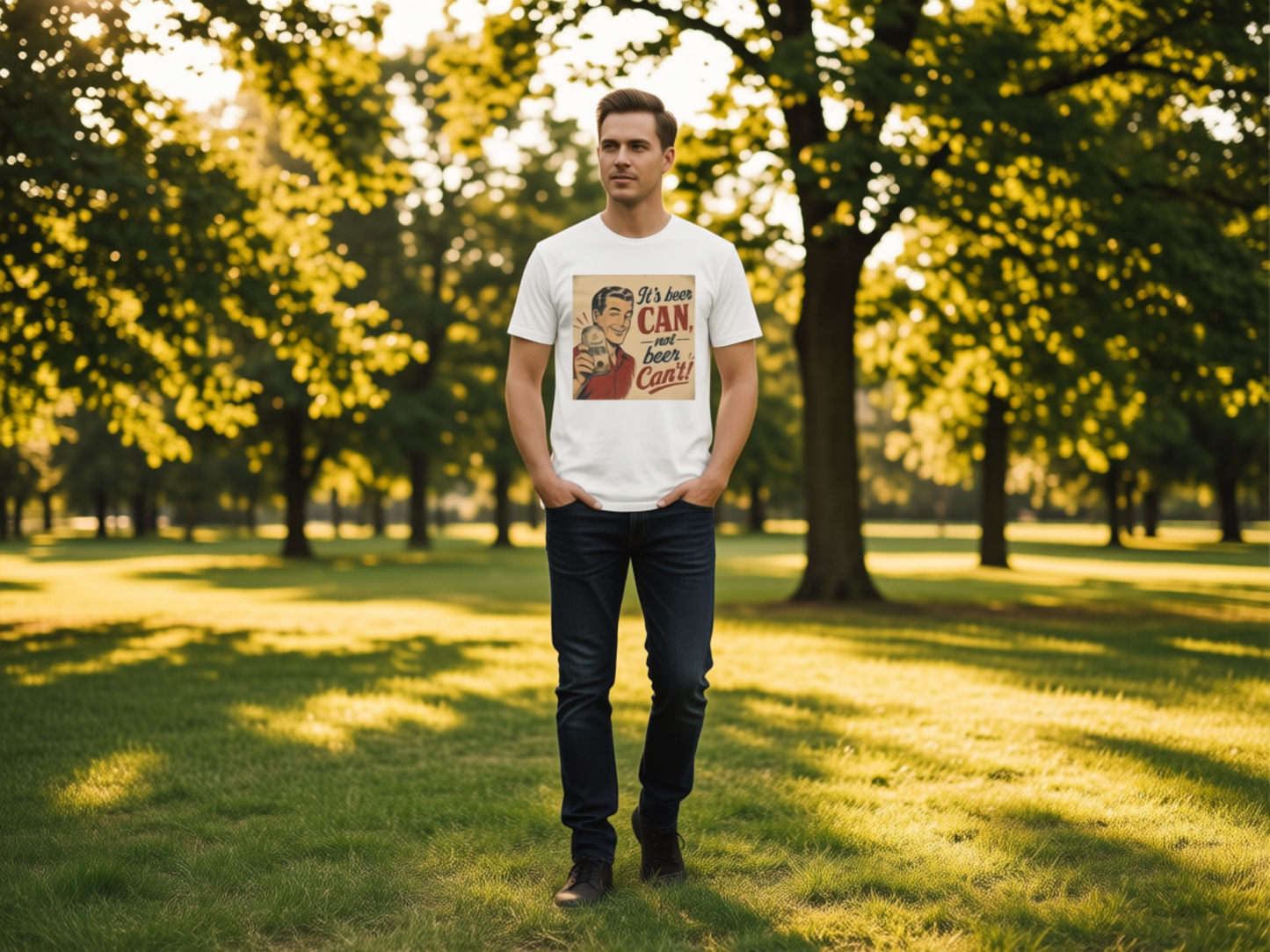 🍺It's Beer CAN, Not Beer Can't Vintage Graphic Tee🍺