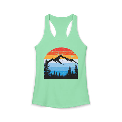 Women's Ideal Racerback Tank/Moiuntain Sunset