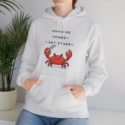 🦀 Make Me Crabby I Get Stabby Hoodie – Cute Crab Sweatshirt | Funny Cozy Hoodie 🦀