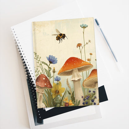 🐝🍄🌿 Cottagecore Mushroom Journal | Botanical Bee Floral Notebook 🌿🍄🐝
