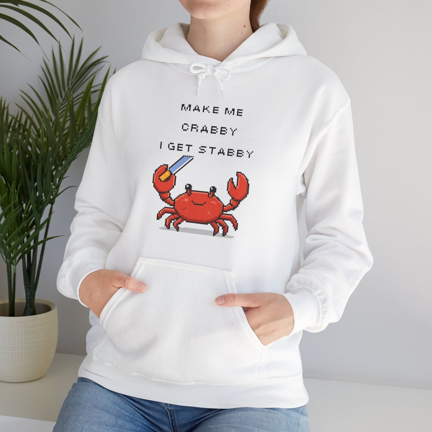 🦀 Make Me Crabby I Get Stabby Hoodie – Cute Crab Sweatshirt | Funny Cozy Hoodie 🦀