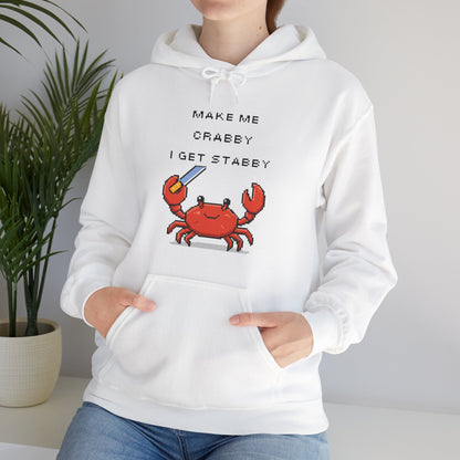 🦀 Make Me Crabby I Get Stabby Hoodie – Cute Crab Sweatshirt | Funny Cozy Hoodie 🦀