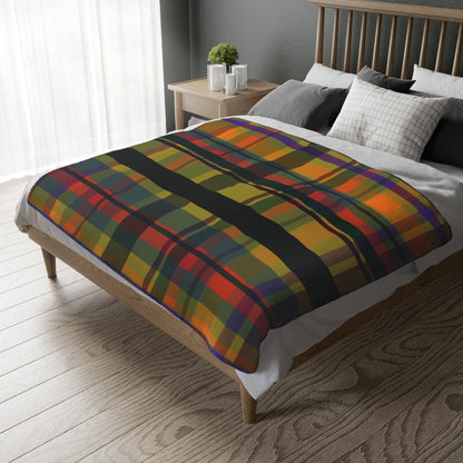 ✨ Plaid Velveteen Microfiber Blanket — Warm Autumn Tartan Throw ✨