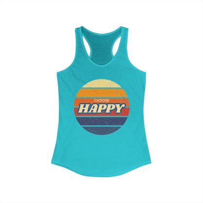 Women's Ideal Racerback Tank/Choose Happy