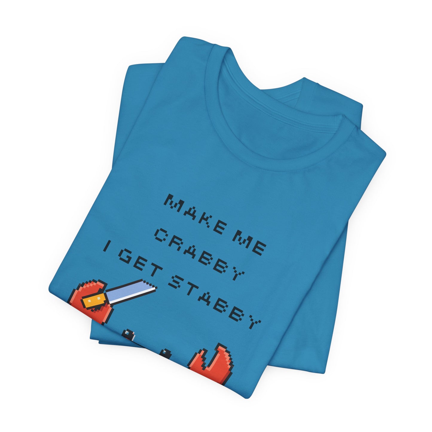 Make Me Crabby I Get Stabby crab graphic T-Shirt | Cute Pixel Crab tee